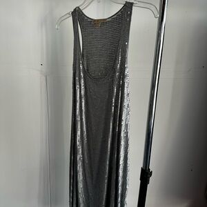 MICHAEL Michael Kors Shimmering Silver Backless Dress